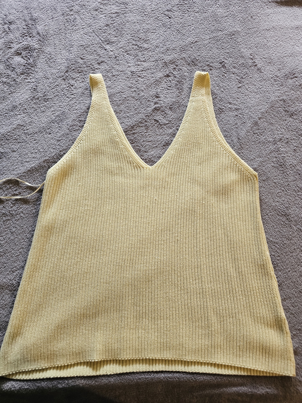 Women's Yellow V-Neck Knit Tank Top